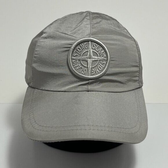 Stone Island NYLON METAL IN ECONYL Compass Patch Cap Grey Silver - Picture 3 of 10
